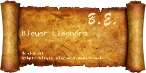 Bleyer Eleonóra névjegykártya
